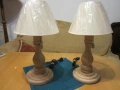 Комплект настолни /нощни/ лампи със стойки от натурален дъб , снимка 4