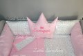 Обиколник Crown с голяма КОРОНА с бродерия по желание, снимка 1 - Спално бельо и завивки - 27475441
