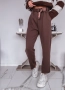 Дамски шоколадов панталон с колан, снимка 10