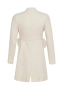Дамско бяло палто с колан и естествен косъм Collection Ka Bo, снимка 2