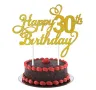 18 21 30 40 50 Happy Birthday години юбилей златист брокатен картонен топер за торта рожден ден, снимка 7