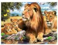 Лъвове семейство лъв 5D диамантен гоблен картина мозайка за направа по схема с камъчета, снимка 1