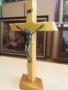 ДЪРВЕН КРЪСТ С ХРИСТОС-МЕД/МЕСИНГ, снимка 6