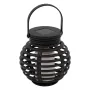 Соларен LED фенер лампа с пламък Пластмасов кръгъл черен Ø11x11см S_1193285, снимка 1