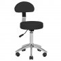 Козметичен/фризьорски стол - табуретка с облегалка AM-304 - 50/64 см - бяла/черна, снимка 3