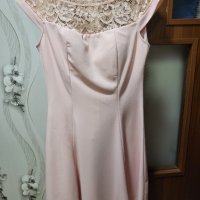 Розова рокля с дантела, снимка 1 - Рокли - 40500080