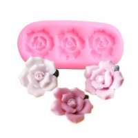 3 разтворени рози силиконов молд форма декорация торта фондан шоколад и др., снимка 1 - Форми - 28148719