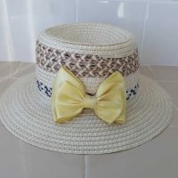 Лятна шапка с жълта панделка, снимка 5 - Шапки - 37702468