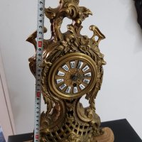 Масивен бронзов механичен френски часовник, снимка 5 - Антикварни и старинни предмети - 37133808