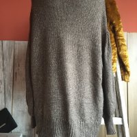 🤎 Oversized пуловер със сребристи нишки⚡️л/хл/2 хл☑️, снимка 3 - Блузи с дълъг ръкав и пуловери - 43374249