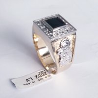 Златен мъжки пръстен "Св.Георги" -14К, снимка 2 - Пръстени - 38166496