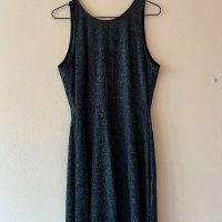 H&M Черна разкроена рокля с блестящи нишки 🖤 , снимка 1 - Рокли - 44016241