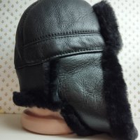 Мъжка кожена шапка ушанка лукс Авангард- дшб 70, снимка 2 - Шапки - 43309394