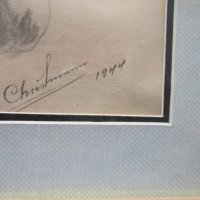 Стара картина подписана  3 райх 1944, снимка 7 - Картини - 26709148