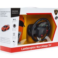 Играчка Lamborghini Murcielago SV оранжев RC автомобил със светлини и волан, снимка 3 - Коли, камиони, мотори, писти - 43098874