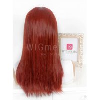Дълга права червена перука с бретон Вивиан, снимка 5 - Аксесоари за коса - 32378816