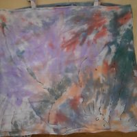 Ръчно рисувана блуза с презрамки върху естествена коприна, снимка 1 - Потници - 37383393