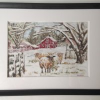 Овце  насред зима, снимка 1 - Картини - 27449709