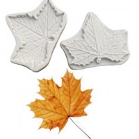 Есенно листо 2 части силиконов молд вейнър фондан шоколад декор, снимка 2 - Форми - 32752168