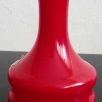 Червена опалинена стъклена ваза в стил арт деко от Мурано, снимка 2 - Вази - 39854738