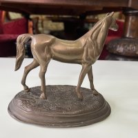 Стара бронзова фигура на кон №1847, снимка 8 - Антикварни и старинни предмети - 35565817
