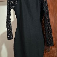 Черна рокля S размер, снимка 2 - Рокли - 43340789