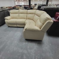 Кремав кожен ъглов диван "Moreno" - естествена кожа, снимка 2 - Дивани и мека мебел - 39711725