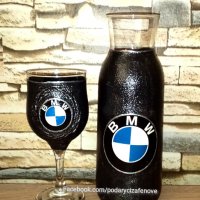 Подарък за фен на BMW (БМВ)-Ръчно декорирана бутилка, снимка 4 - Фен артикули - 38162743