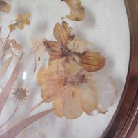 Стар месингов поднос със сухи цветя, снимка 3 - Антикварни и старинни предмети - 27135758