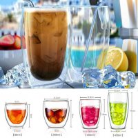 Двустенна стъклена чаша за всякакъв вид напитки в 4-ри различни модела, снимка 4 - Чаши - 33013590