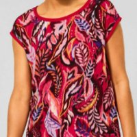 СТРАХОТНА многоцветна блуза в преобладаващи червени цветове, снимка 1 - Тениски - 40865071