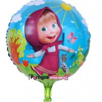 Маша кръгъл фолио фолиев балон хелий или въздух парти рожден ден, снимка 1 - Други - 32225652