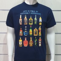 Нова мъжка тениска с трансферен печат Бутилки уиски, whiskey, алкохол, снимка 1 - Тениски - 28263573