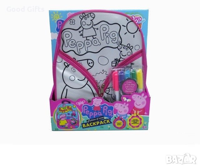 Детска раница за оцветяване Пепа Пиг, снимка 1
