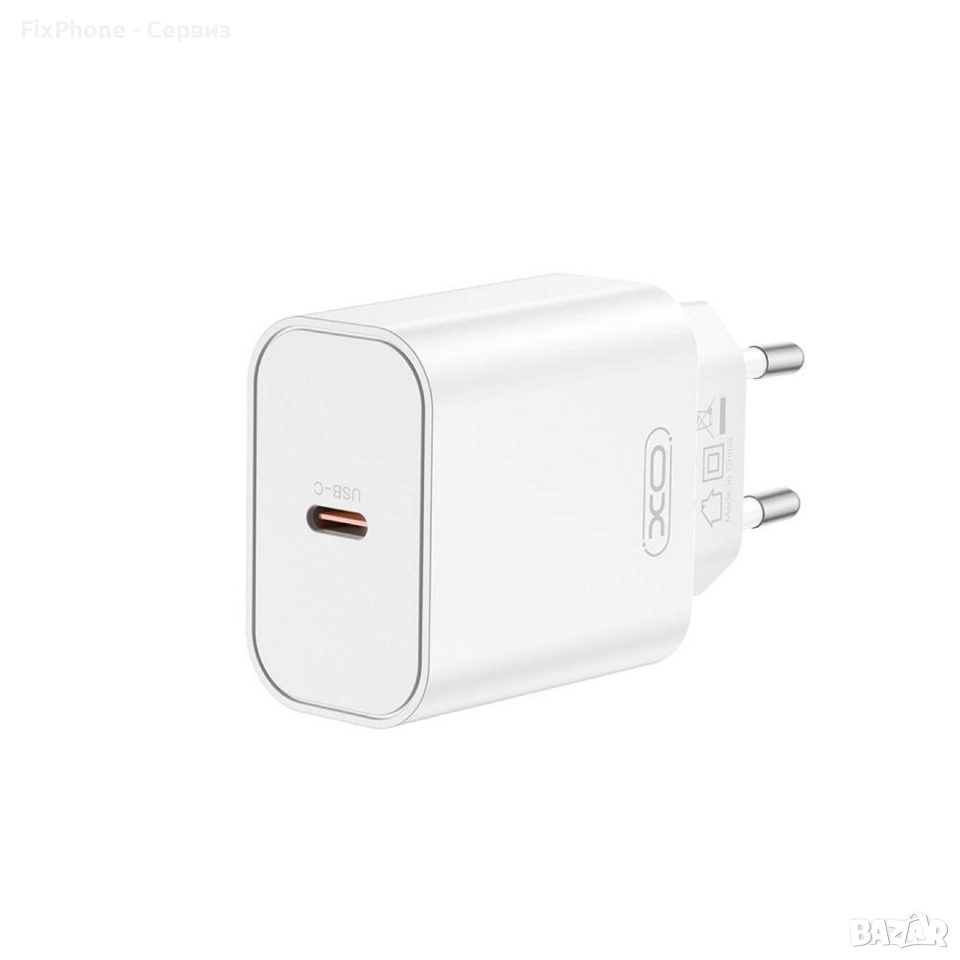Зарядно устройство адаптер 20W USB-C, XO CE32 PD, 220V Fast charging, Бял , снимка 1