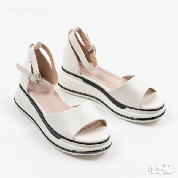 Дамски летни сандали в бяло , снимка 1