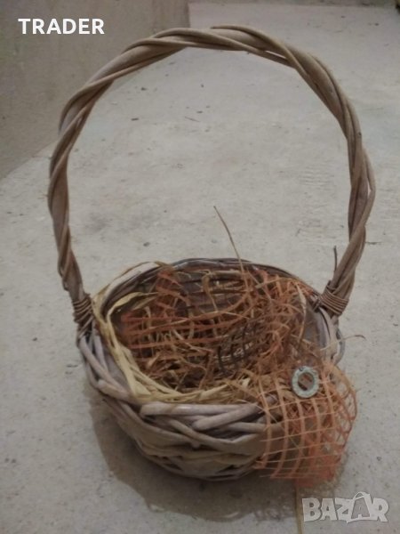 декоративна плетена кошничка кош кашпа, снимка 1