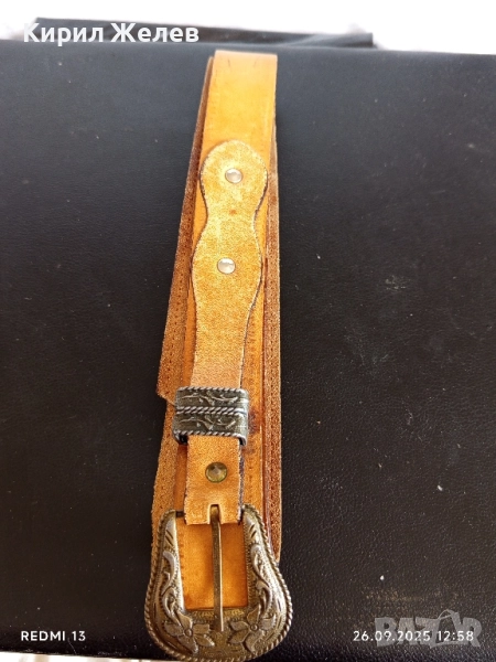 Марков естествена кожа дамски колан орнаментирана катарама стилен дизайн 26611, снимка 1