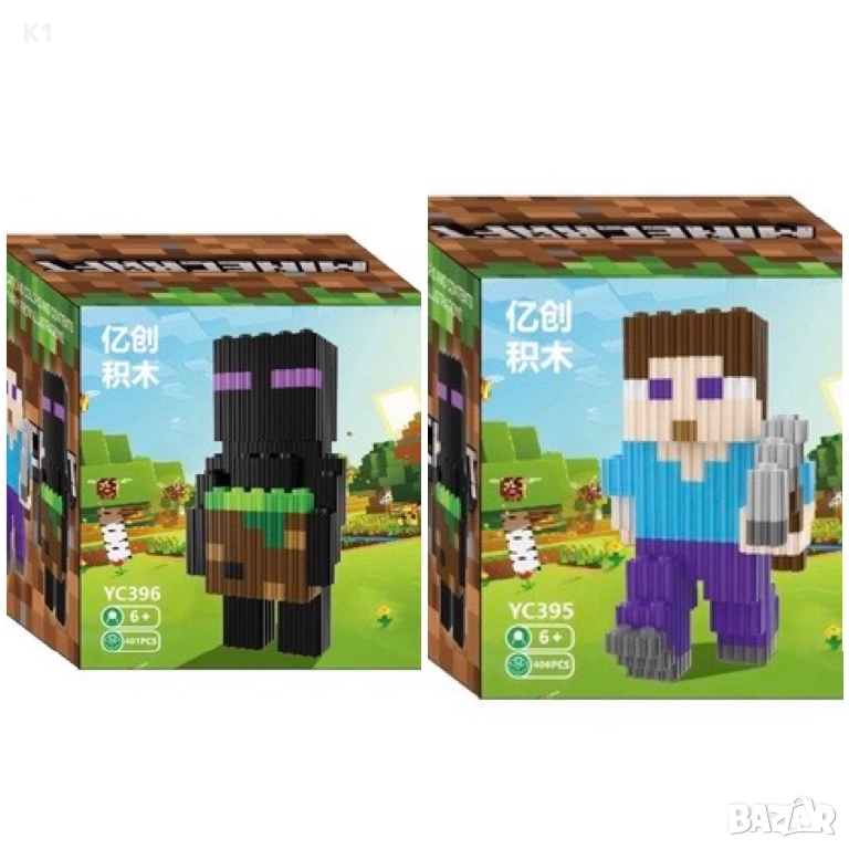 Конструктор Майнкрафт 406 части Steve Стийв Minecraft, снимка 1