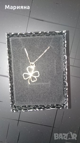 сребърно колие детелинка, снимка 1