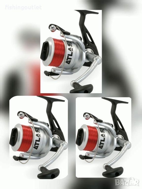 Три макари за дънен риболов с фабрично навита корда LINEAEFFE ATLAS, снимка 1