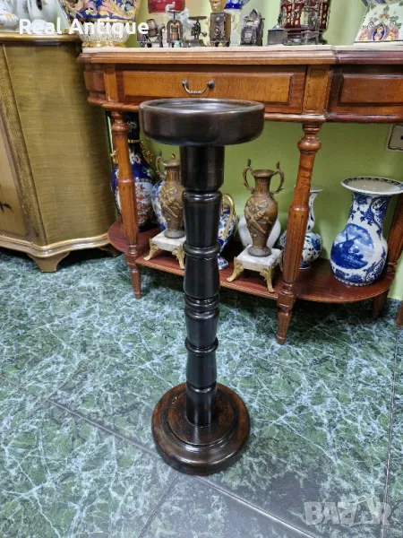 Чудесна антикварна френска дървена колона поставка постамент, снимка 1