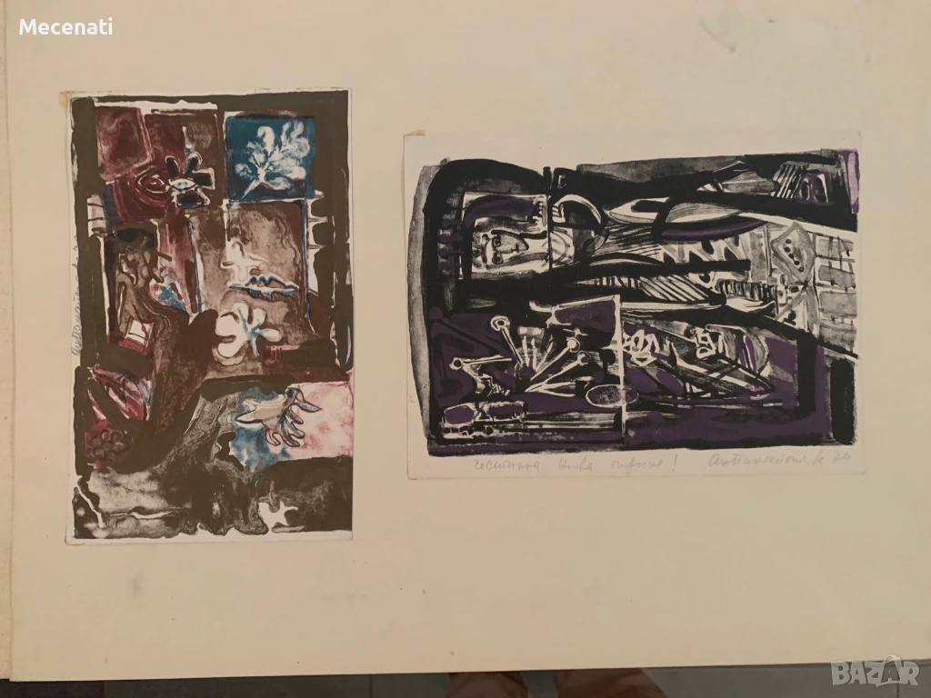 АНАСТАСИЯ ПАНАЙОТОВА литография диптих, снимка 1