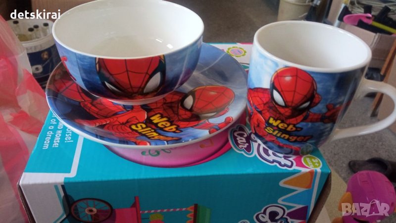 Порцеланов сервиз различни герои - Спайдърмен, Фрозен, Мак и др, снимка 1
