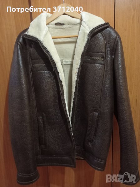 НОВО  мъжко зимно кожено яке , снимка 1