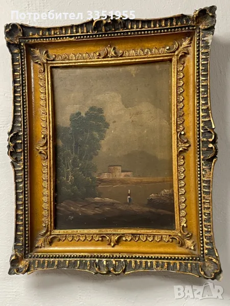 Стара Гръцка картина с красива рамка, снимка 1