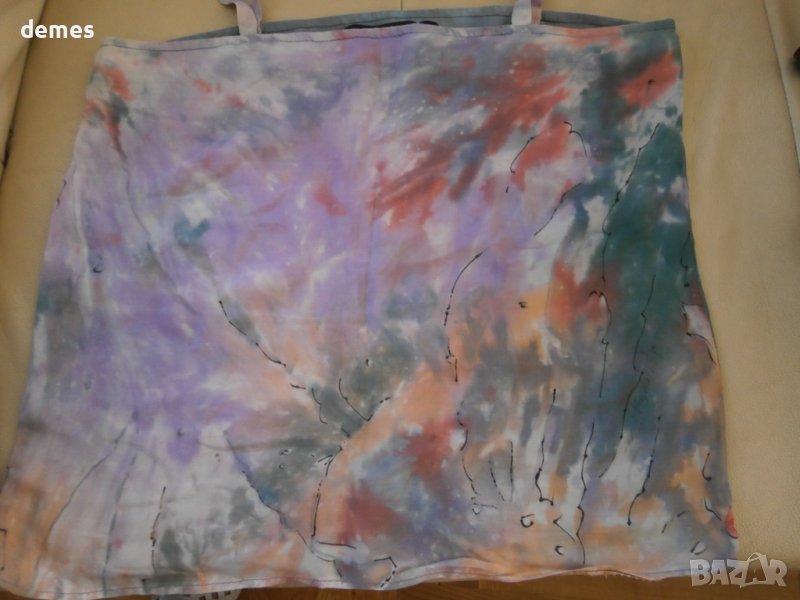 Ръчно рисувана блуза с презрамки върху естествена коприна, снимка 1