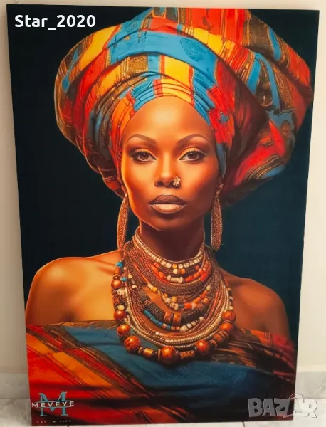 Светеща картина с LED осветление - жената 10, снимка 1