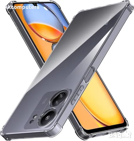 Калъф силикон Shock Прозрачен /Черна рамка/ за Xiaomi Redmi 13C 4G/ Poco C65 Баркод : 3131348, снимка 1