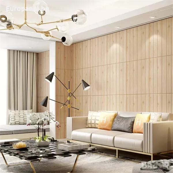 Самозалепващи тапети дървесна ламперия – 5 мм – 70х70 см, снимка 1